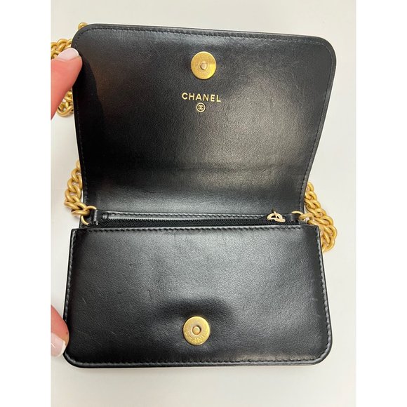 Chanel Caviar Quilted Mini Boy Clutch Wallet on a Chain Black - Picture 4 of 14